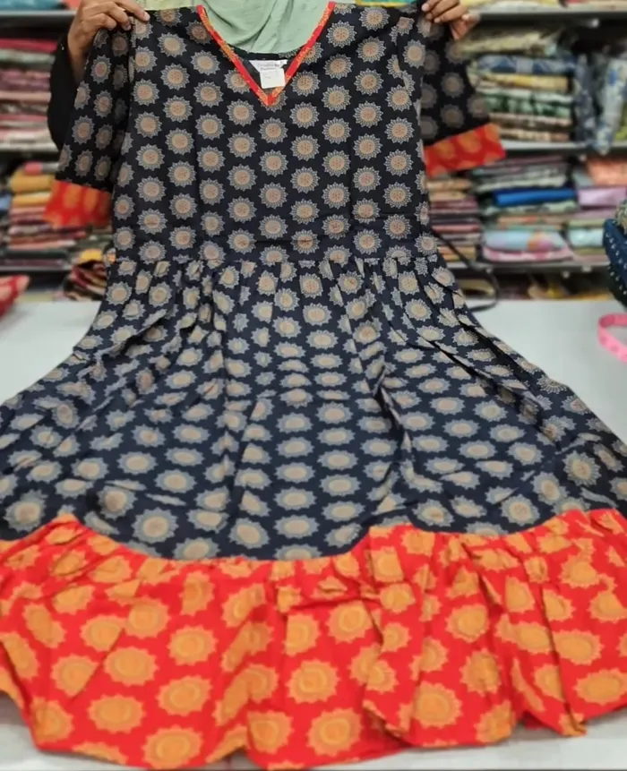 Premium Ajrak 60/60 Cotton Frock | AK1453